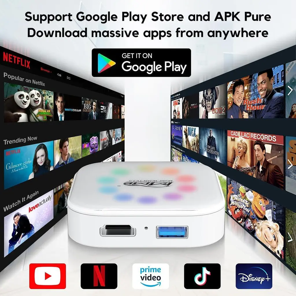 Бездротовий CarPlay адаптер MMB WJAN-TV2.0 Android 12 з HDMI, YouTube та Netflix - фото 4
