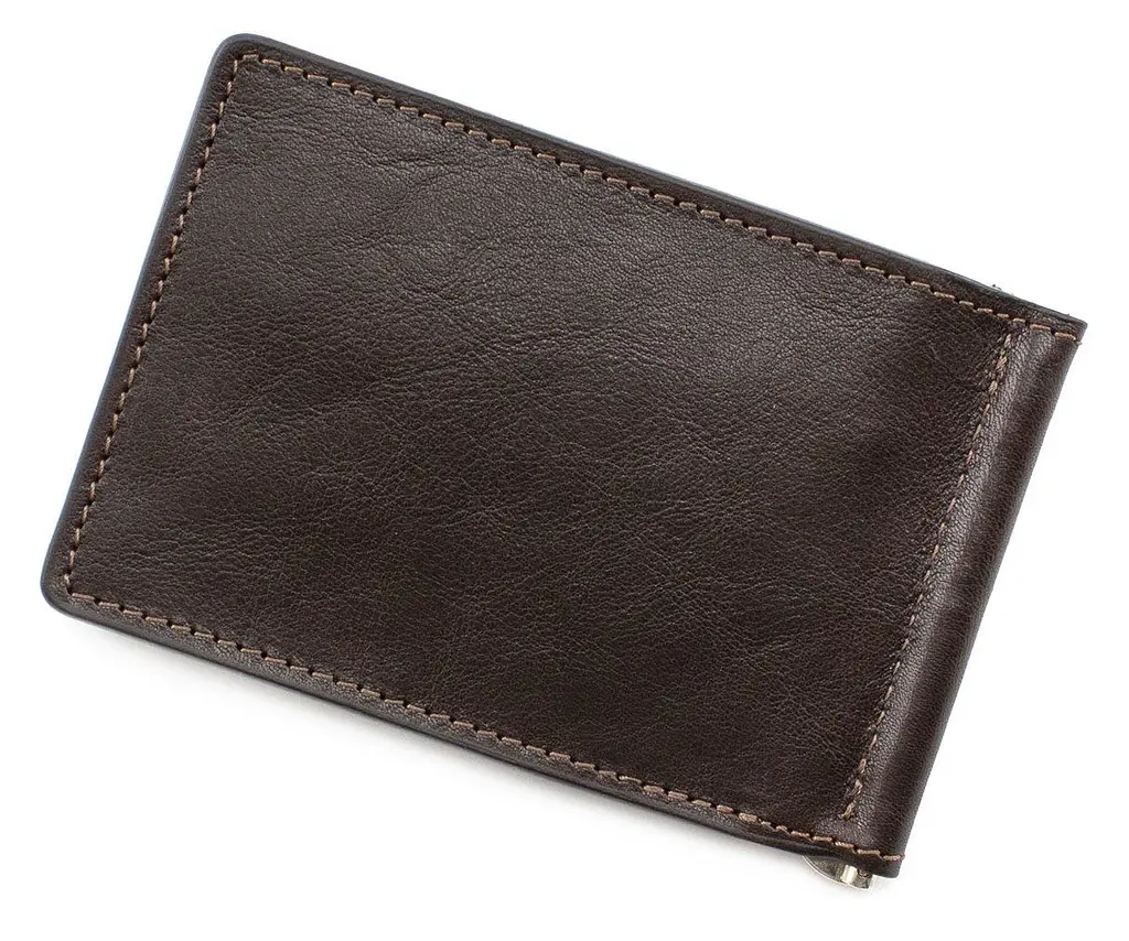 Стильный мужской зажим для денег из кожи GRANDE PELLE 12х8х1 см acs0024460 - фото 3