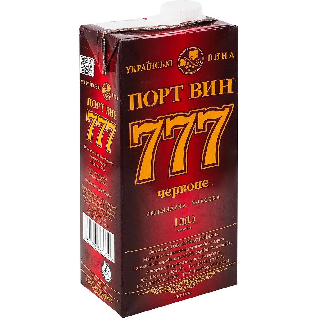 Вино Порт Вин 777 червоне напівсолодке 1 л - фото 2