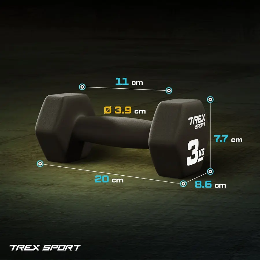 Гантелі для фітнесу неопренові TREX Sport TX-030VD 2x3кг - фото 3