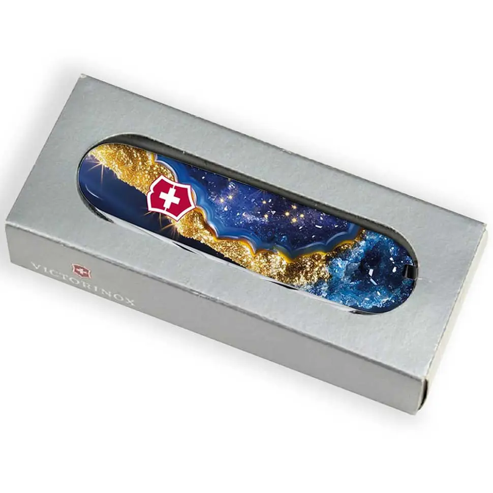 Складаний ніж Victorinox HUNTSMAN DESIGN Золотисто-блакитний кристал - фото 5
