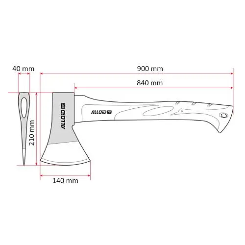 Сокира ручка з фібергрласу Alloid 1500 гр 90 см (AF-70141500) - фото 2