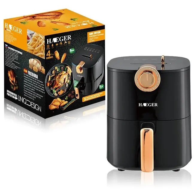 Фритюрница HAEGER HG-5218 бесшумная 2000 Вт 5.5 л черная (HG-5218_1770) - фото 4