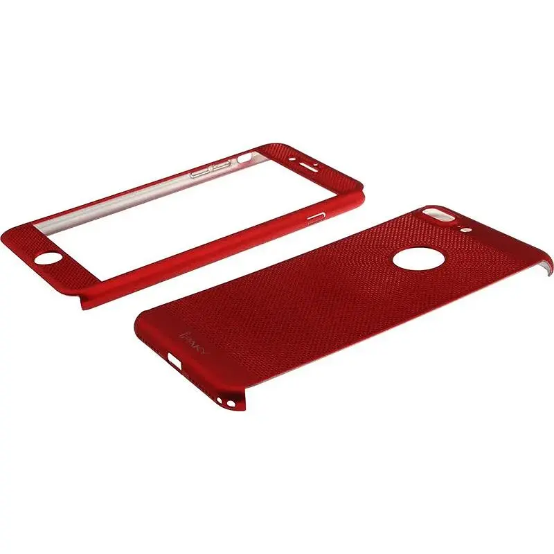 Чохол-накладка iPaky 360 Mesh PC Heat Dissipation cover case 3 in 1 iPhone 7 Plus Red - фото 4