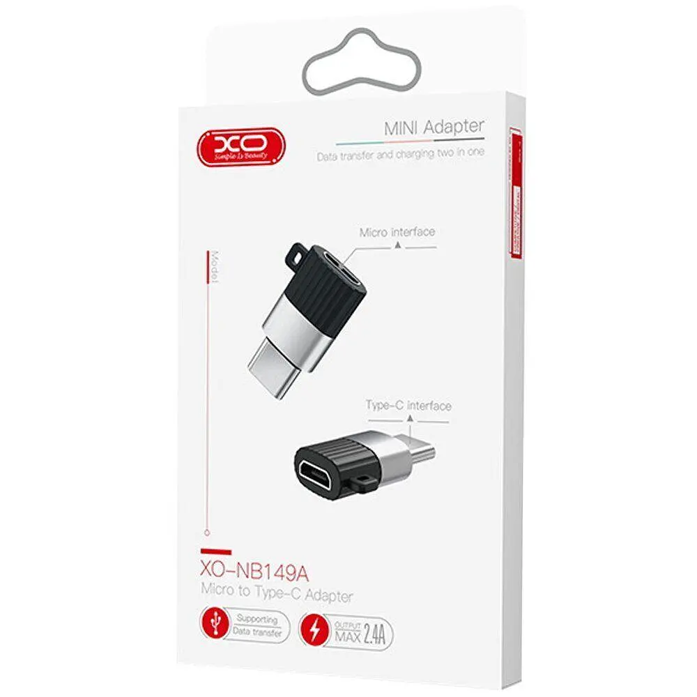 Перехідник XO NB149A Micro to Type-C connector Чорний - фото 2