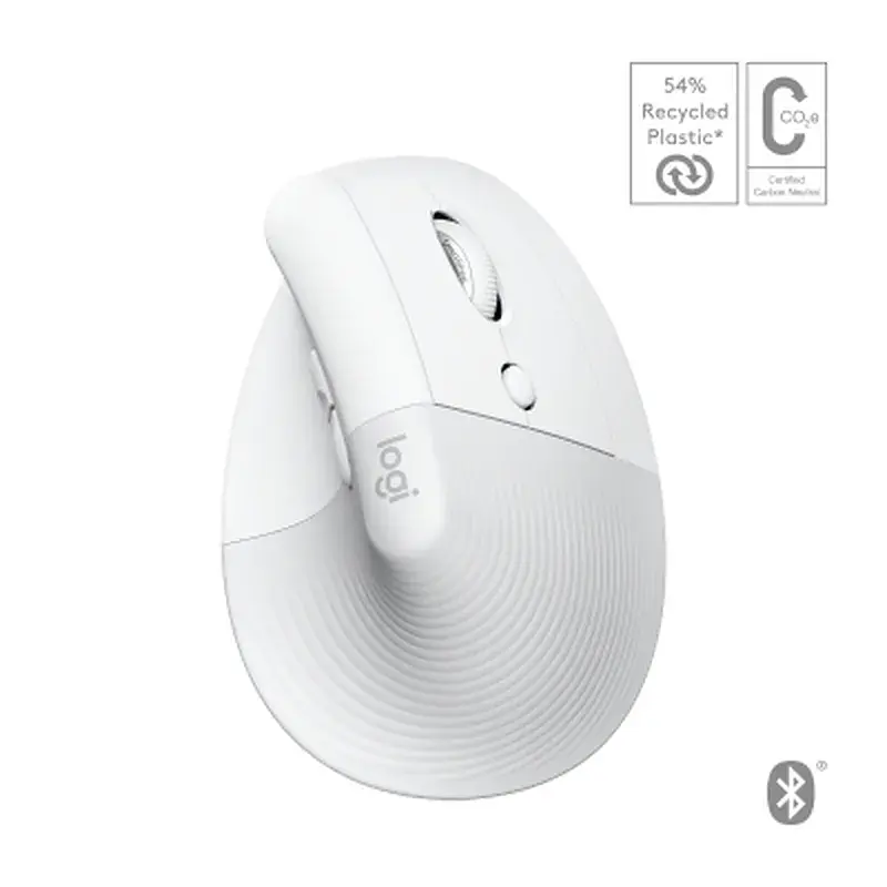 Мишка Logitech Lift for Mac Vertical Ergonomic Mouse Off White (910-006477) - фото 2
