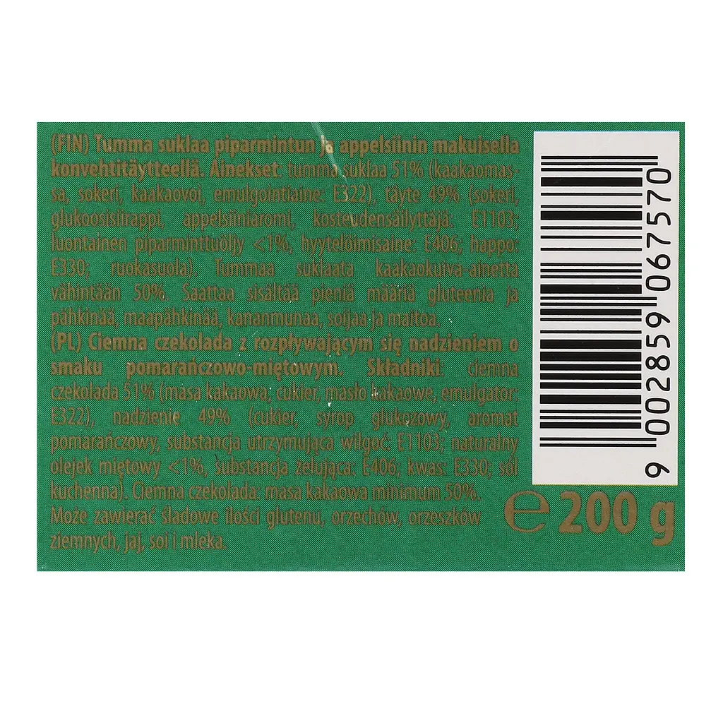 Шоколад черный Maitre Truffout с апельсиновой и мятной начинкой 200 г  - фото 3