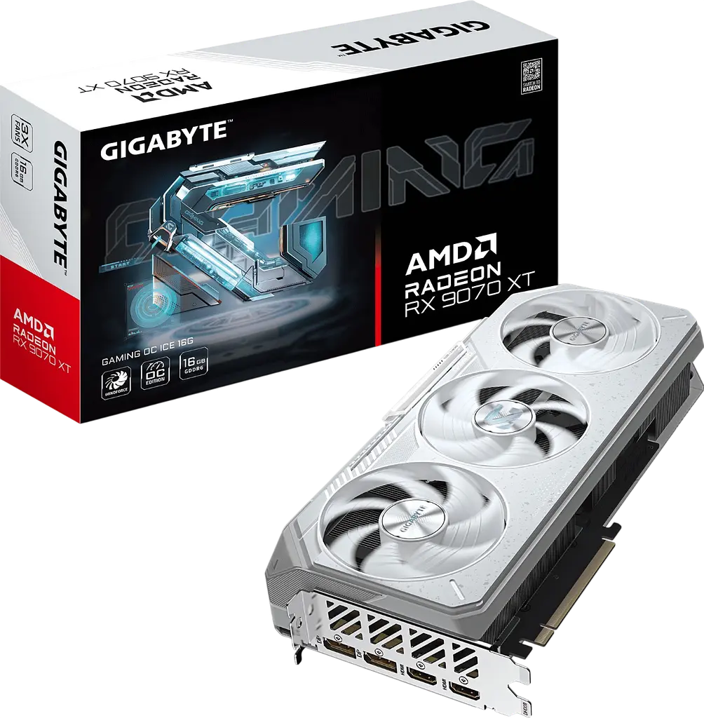 Відеокарта AMD Radeon RX 9070 XT 16GB Gigabyte Gaming OC Ice (GV-R907XGAMINGOCICE-16GD) - фото 4