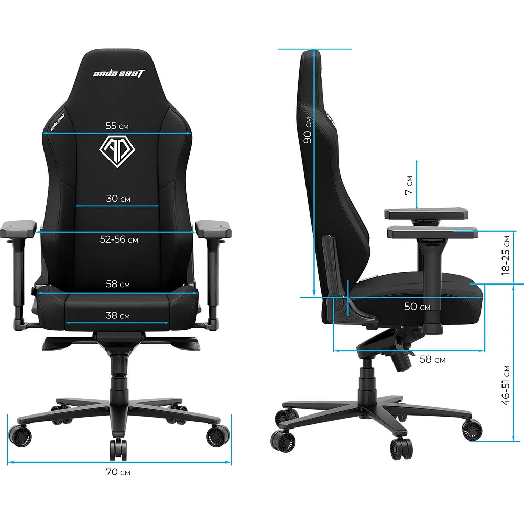 Геймерське крісло Anda Seat Phantom 3 XL Fabric Gray (AD18XL-52-G-F-G01) [148759] - фото 9