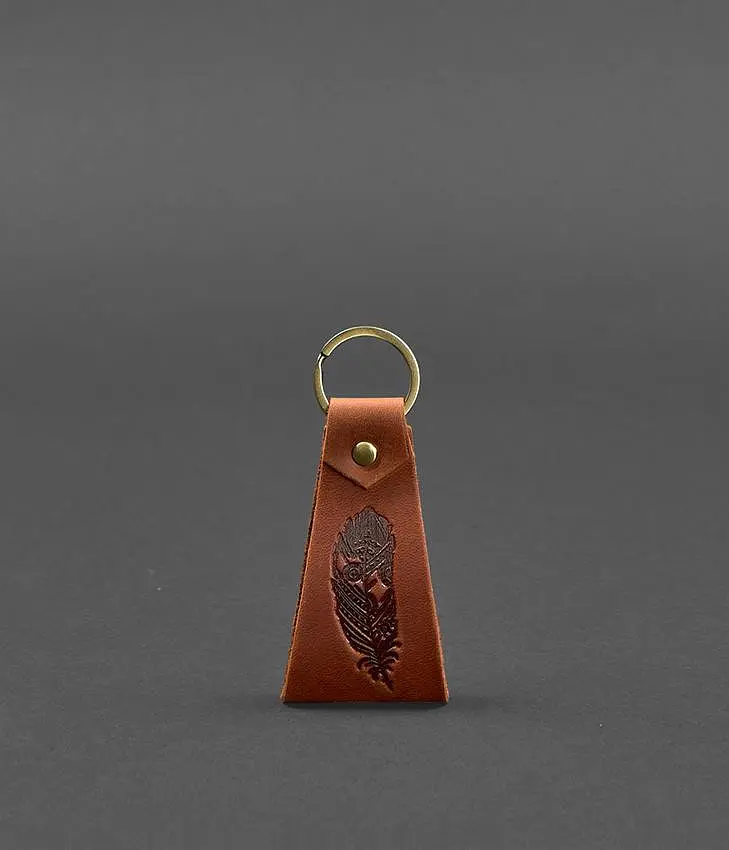 Кожаный брелок Перо - фото 2