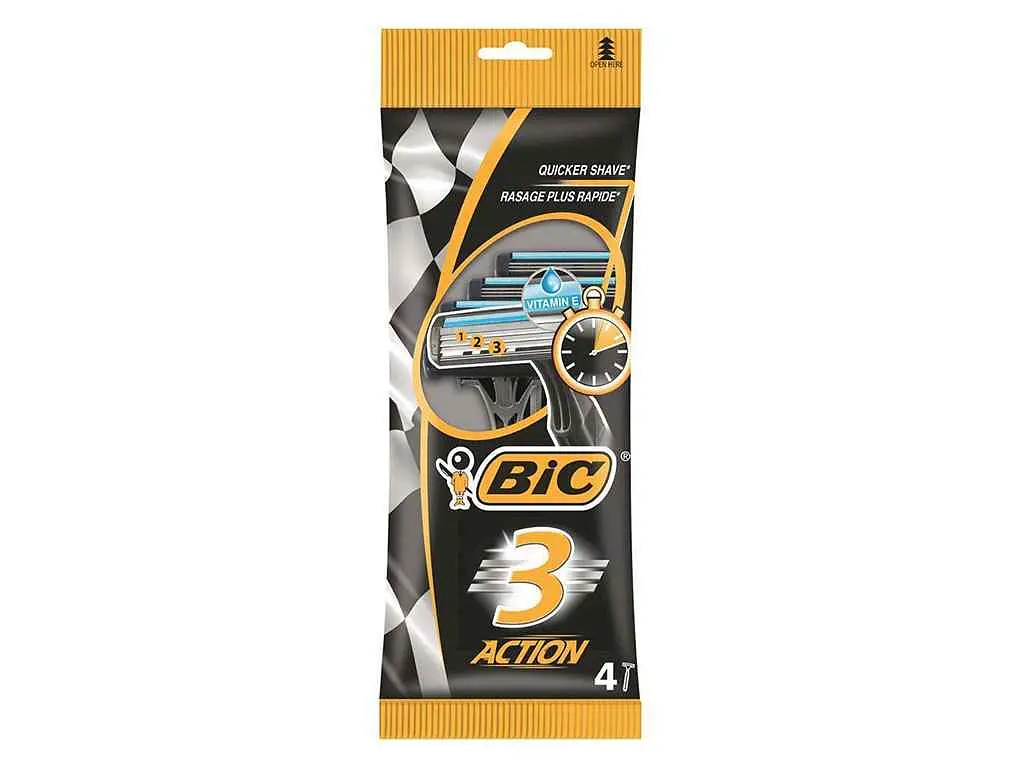 Одноразовий станок BIC 4шт BIC 3 для гоління ACTION (алое)