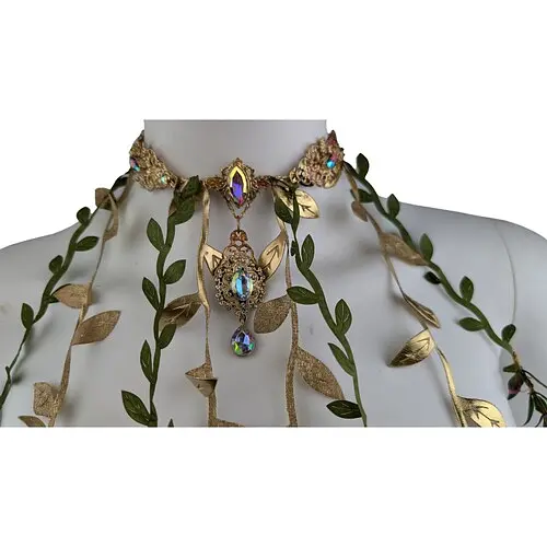 Намисто ажурне з камінням та підвісками - фото 2