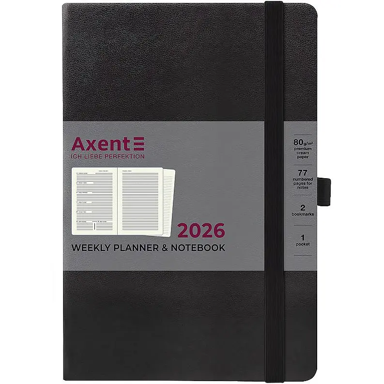 Еженедельник Axent 2026 Prime Strong 145 x 210 мм черный (8507-26-01-A) - фото 2