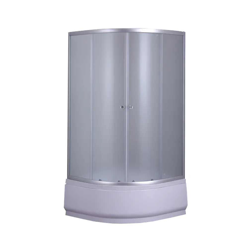Душова кабіна з високим піддоном Mixxus Plain SCT01-90x90x195-FB Satin матове скло 4 мм MI6894, Універсальна, хром матовий - фото 4