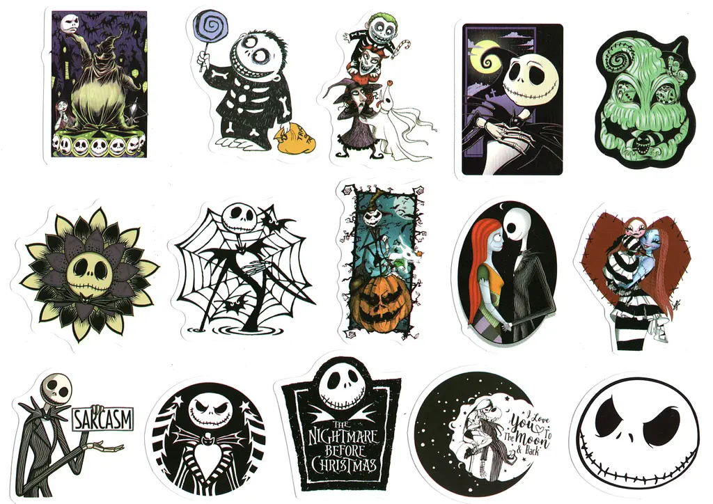 Стікерпак Набір наліпок Кошмар перед Різдвом The Nightmare Before Christmas 100 штук - фото 5