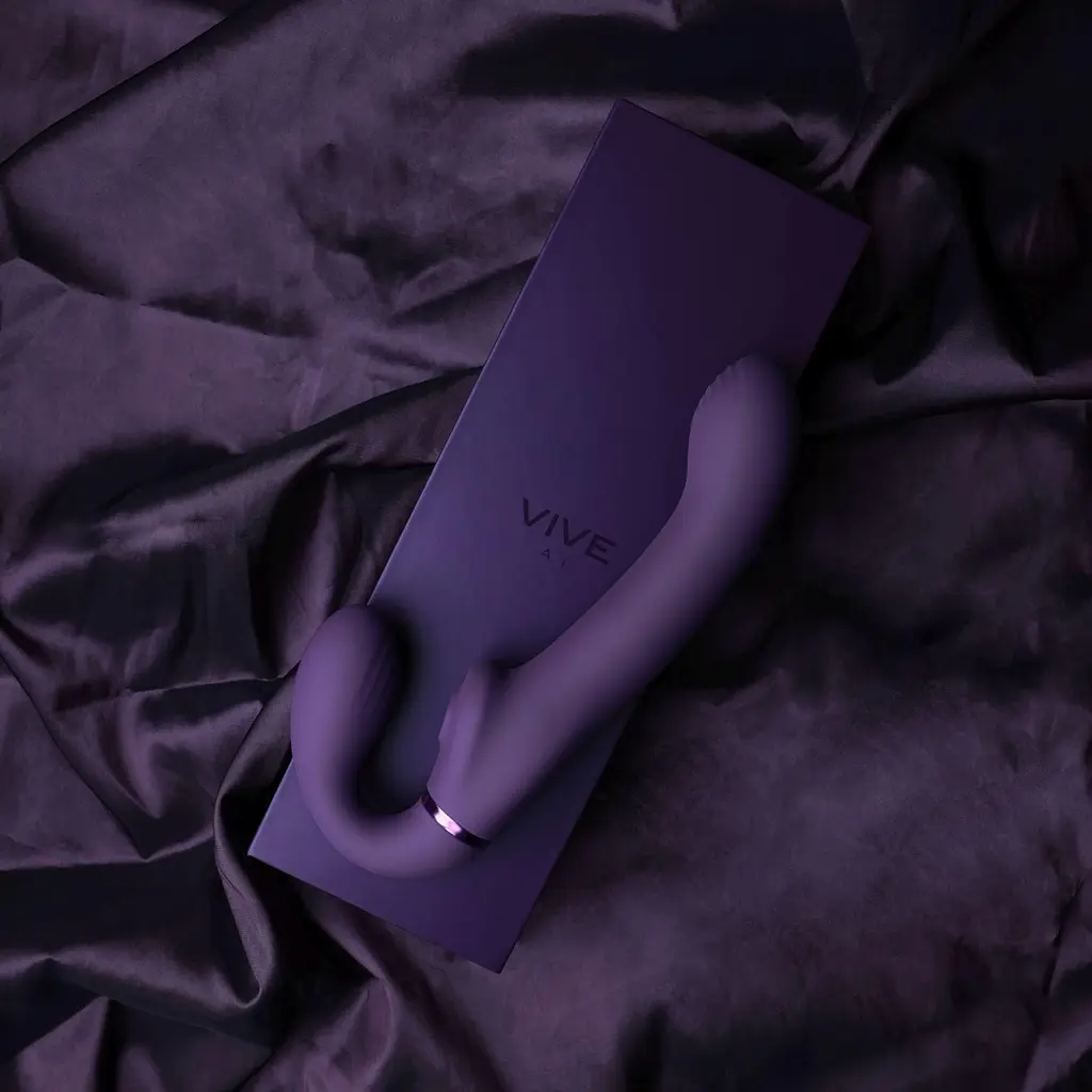 Страпон Vive Vive Air Wave Tickle, 23.5 см (фіолетовий) - фото 7