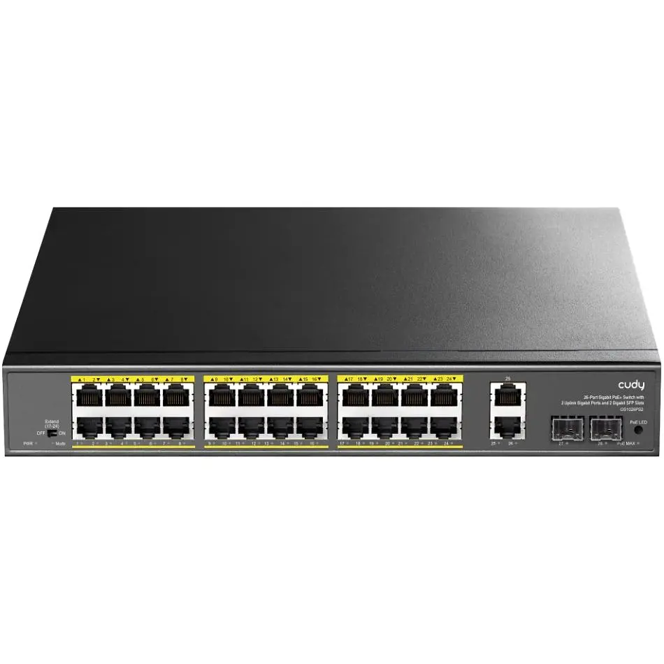 Комутатор Cudy GS1026PS2, 24-Gigabit PoE+ Switch with 2 Uplink Gig Ports and 2 Gig SFP Slots 300W (GS1026PS2) - фото 4