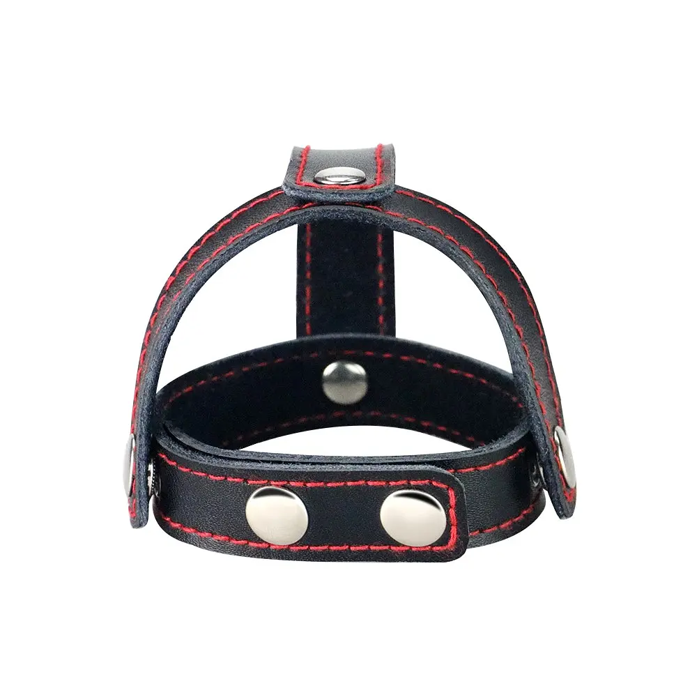 Бондаж на пеніс та мошонку Tstyle Leather Cockring With Ball LOVETOYS 66-LV761005 103648 - фото 2