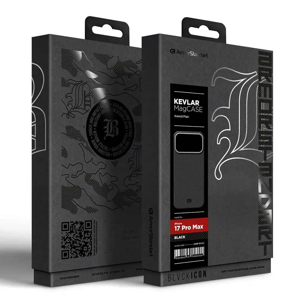 Чохол ArmorStandart BlackIcon Aramid Plain MagCase для Apple iPhone 17 Pro Max Black - фото 10