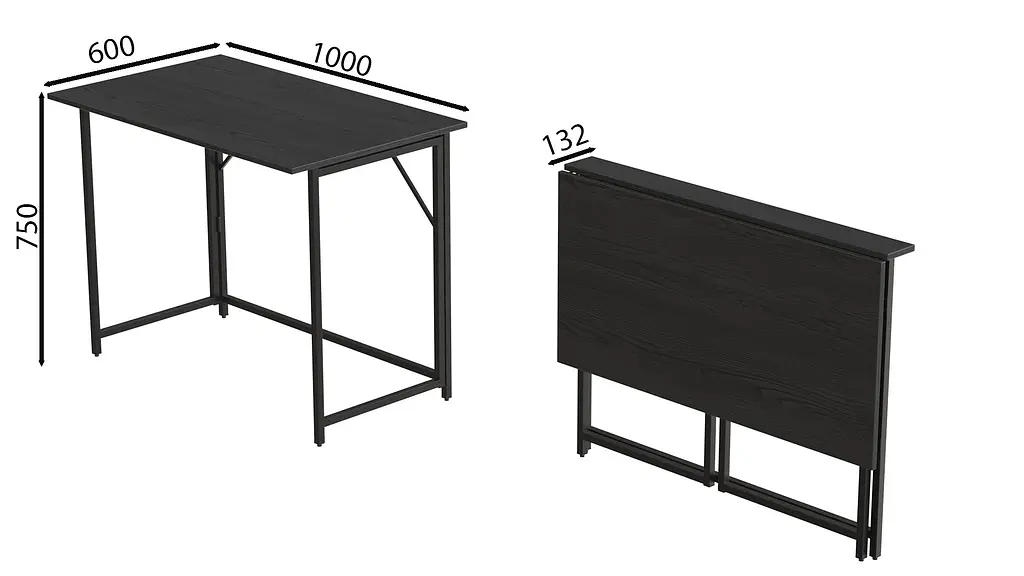 Раскладной стол Морис Ferrum-decor 750x1000x600 Черный металл ДСП Сосна Кембра 16 мм (FRD-104671) - фото 12