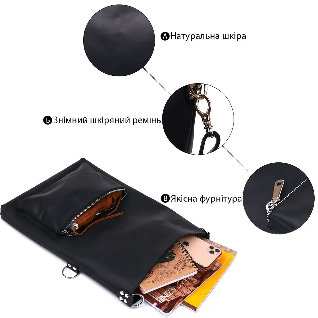 Стильна вінтажна сумка жіноча Shvigel 16338 чорна - фото 7