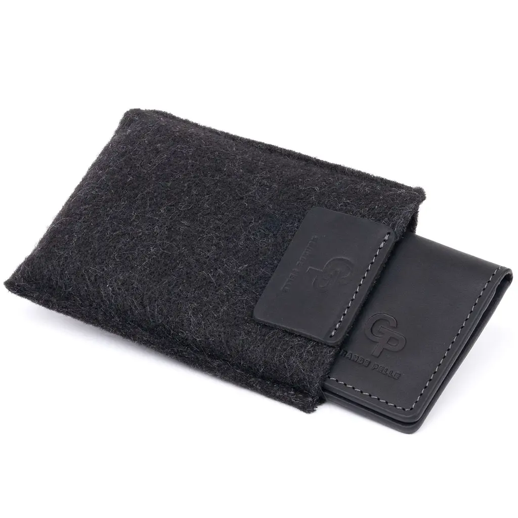 Візитниця з обкладинкою для ID-паспорта з натуральної шкіри Grande Pelle 11290 чорна - фото 6