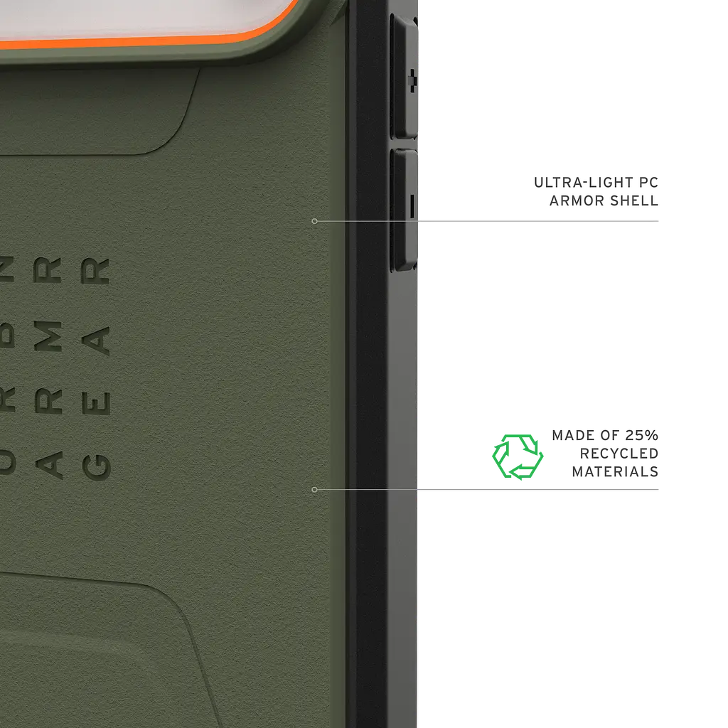Чохол протиударний UAG Civilian MagSafe для iPhone 17 Pro Max Olive/Orange 114546117297 - фото 6