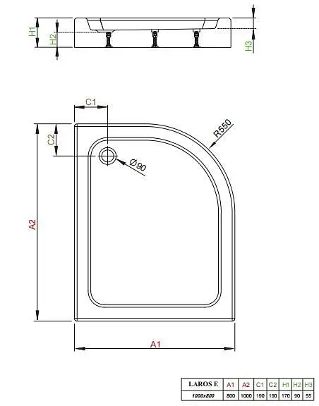 Душевой поддон Radaway Laros E Compact 100x80 SLE81017-01L - фото 2