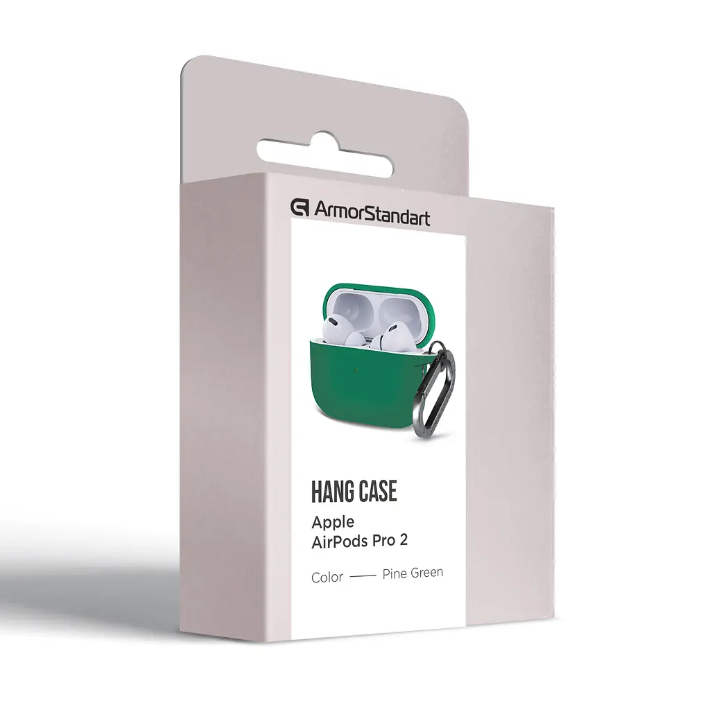Силіконовий чохол для навушників Apple AirPods Pro 2 2022, Hang Case, зелений, ультратонкий захисний кейс товщиною 2 мм, захист від подряпин, пилу та ударів, компактний, з карабіном для кріплення, ArmorStandart (ARM68590) - фото 8