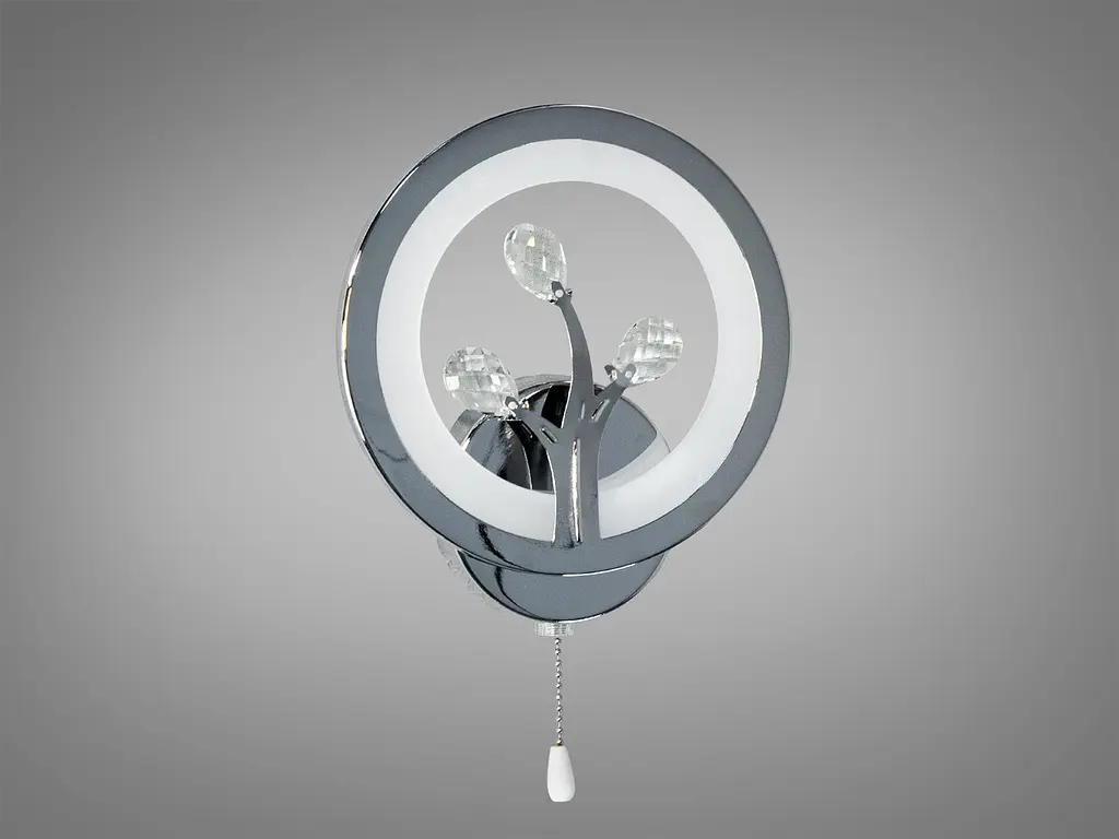 Светильник декоративный LED Diasha 8135/1HR 16W хром прикроватный IP20 880 лм высота 22 см диаметр 19 см - фото 3
