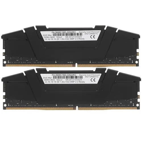 Модуль памятi DDR4 2x16GB/3600 G.Skill Ripjaws V Black (F4-3600C16D-32GVKC) - фото 2