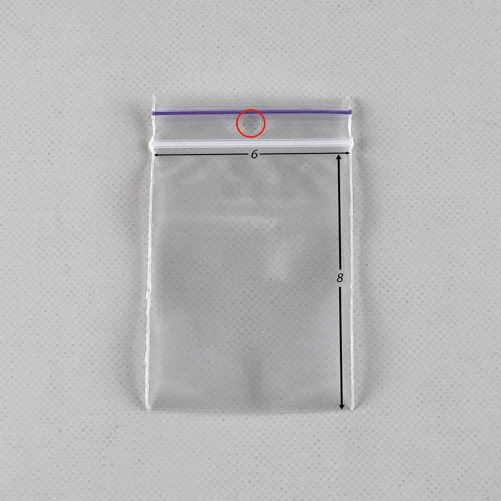 Пакети Zip-Lock прозорі 6x8 см, 100 шт, 50 мкм, з отвором для підвішування, поліетиленові пакети із застібкою - фото 2