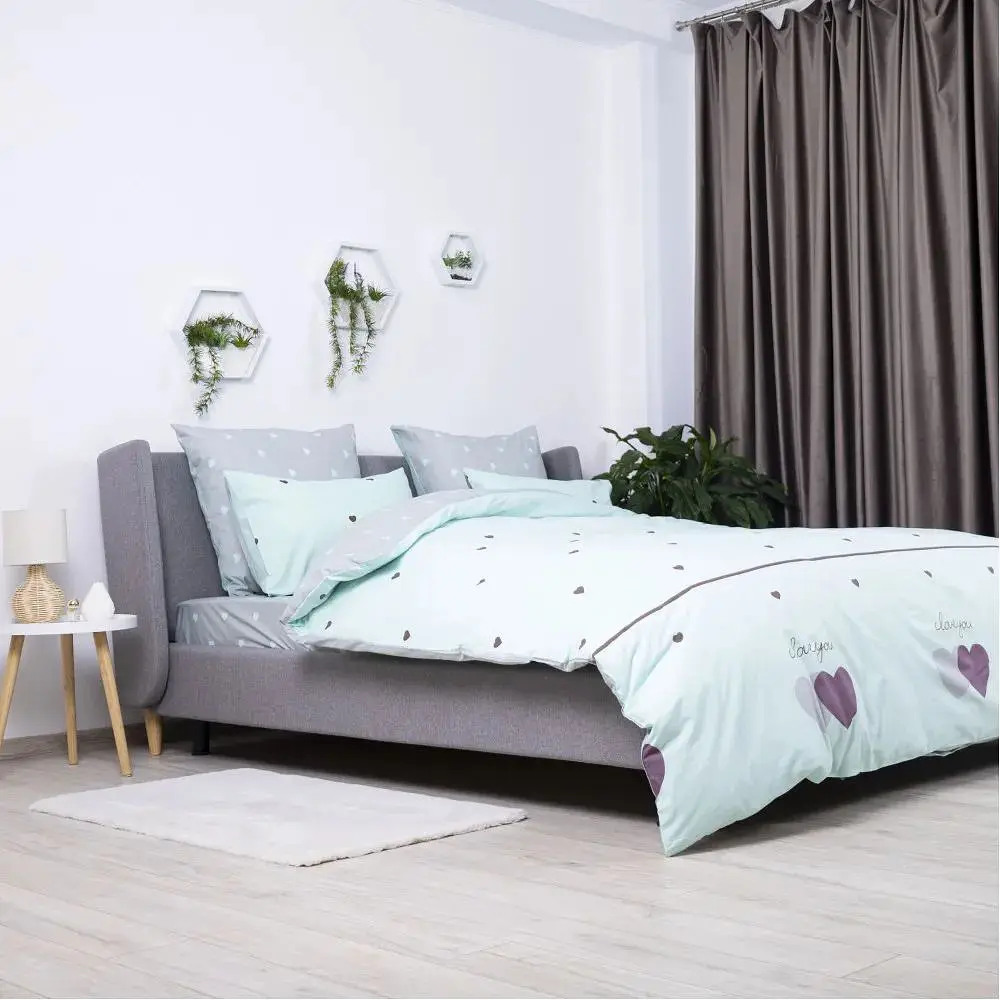 Комплект постельного белья ТЕП Mint&Grey Hearts семейный (2-00882_24944) - фото 3