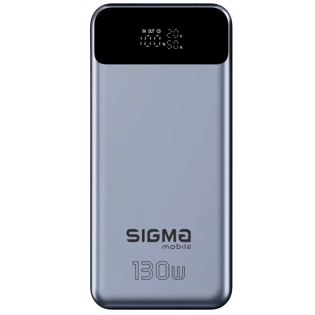 Батарея універсальна Sigma X-power SI30A7QLX 30000mAh, PD/130W, LED, кабель 100W, silver (4827798479117)