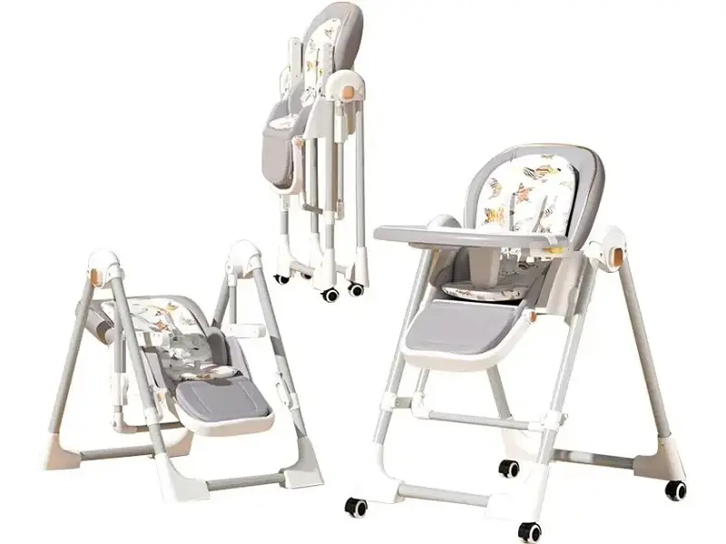 Стільчик-шезлонг для годування 2 в 1 Kidilo BabyChair Z901 Grey - фото 2