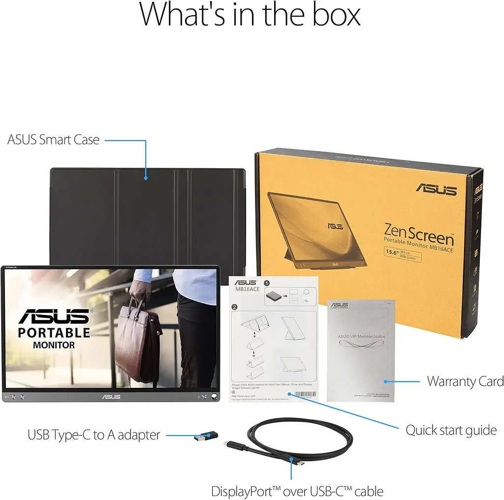 Монитор портативный Asus 15.6" ZenScreen MB16ACE USB-C IPS Case teh0014150 - фото 9
