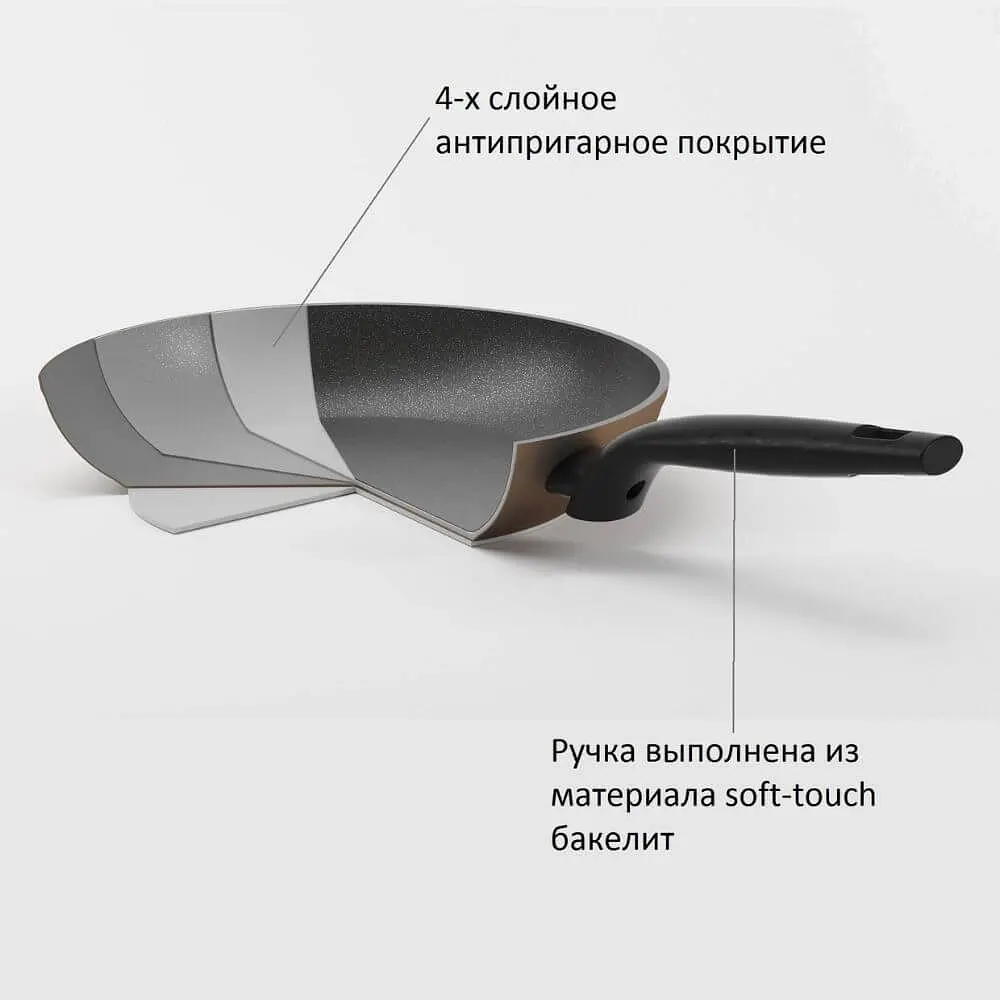 Сковорода Вок TVS Tenace Induction, 28 см (00000022058) - фото 3