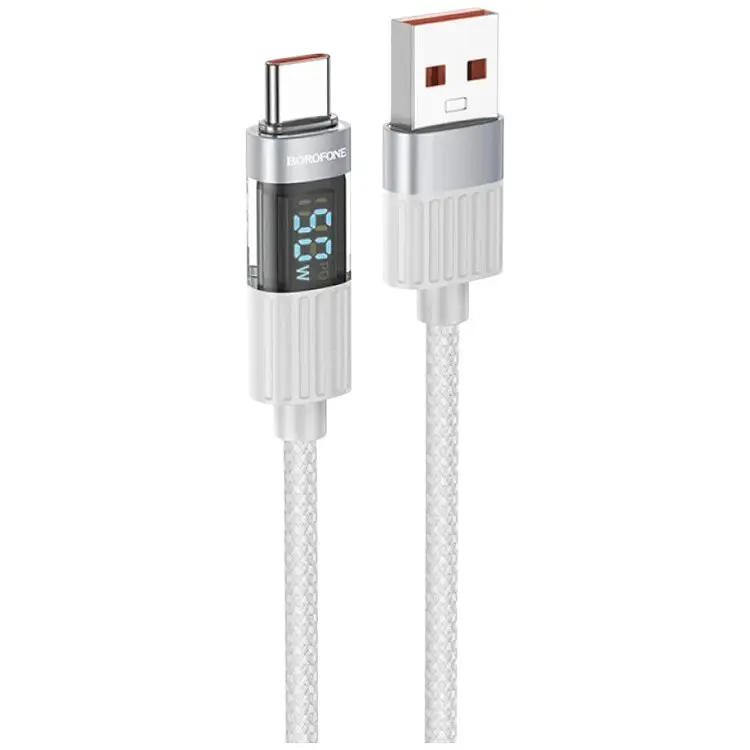 Кабель Borofone Type-C BU46 Basic with display 5A/1m Gray
