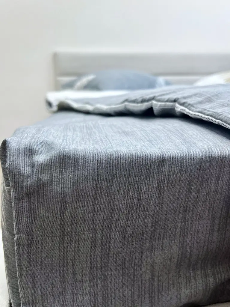 Простирадло без резинки Ecotton Євро 220х240 см із сатину сірого кольору (25356) - фото 6
