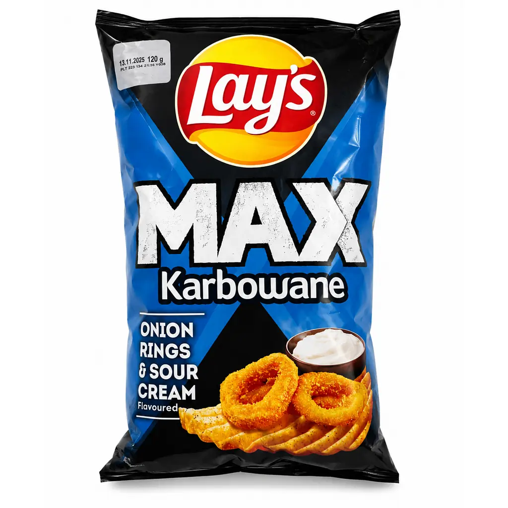 Чіпси Lay's MAX Karbowane Onion Rings & Sour Cream 120 г