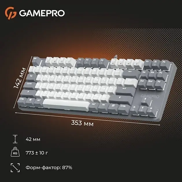 Клавіатура USB GamePro Genesis Metallic MK110G Outemu Red Switch UA LED Gray (MK110G) UA - фото 6