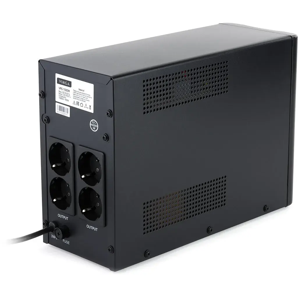 Пристрій безперебійного живлення Vinga LED 2000VA metall case (VPE-2000M) - фото 7