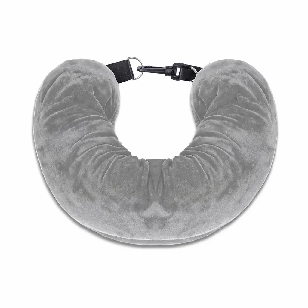 Подушка-чохол для ручної поклажі в літак Travel Pillow Bag 79×18 см, з ремінцями сіра