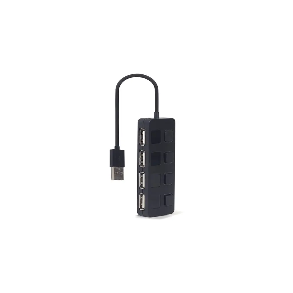 Концентратор Gembird USB 2.0 4 ports switch black (UHB-U2P4-05) - фото 3