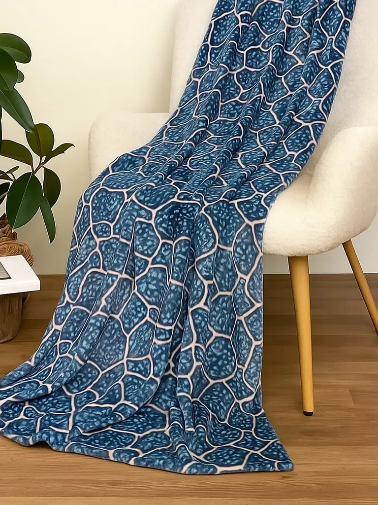 Плед Ecotton 200х220 см із мікрофібри Well Soft Камні блакитний (23480) - фото 3