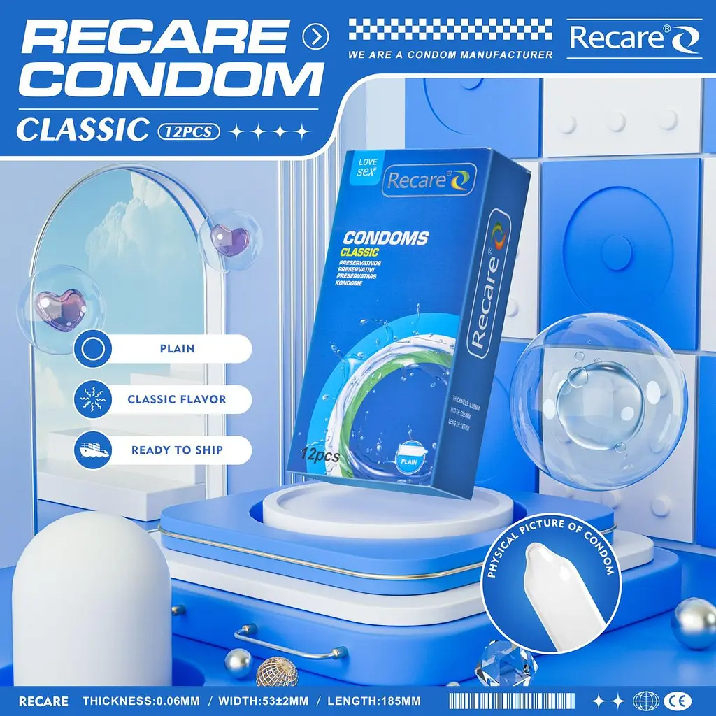 Презервативи Recare Classic Condoms 12 шт, класичні - фото 5