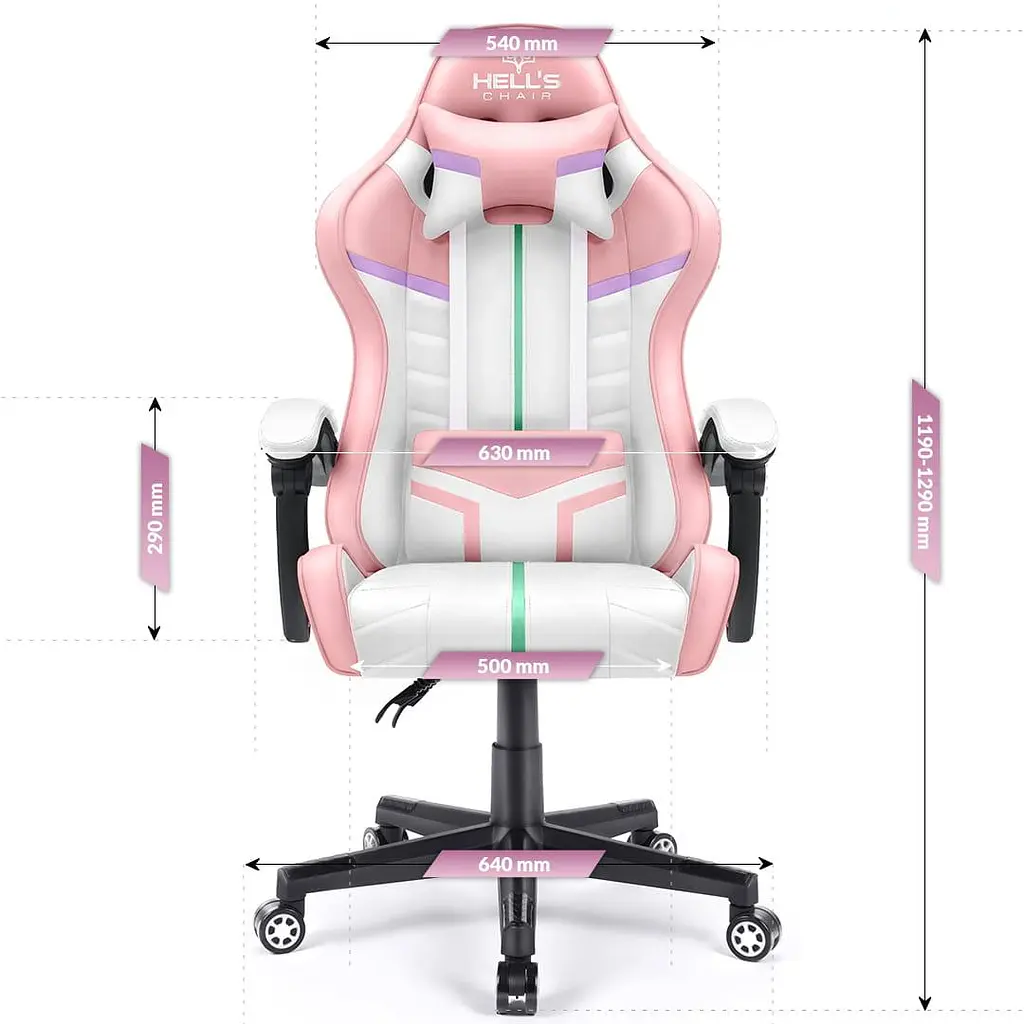 Комп'ютерне крісло Hell's Chair HC-1004 Rainbow PINK - фото 10
