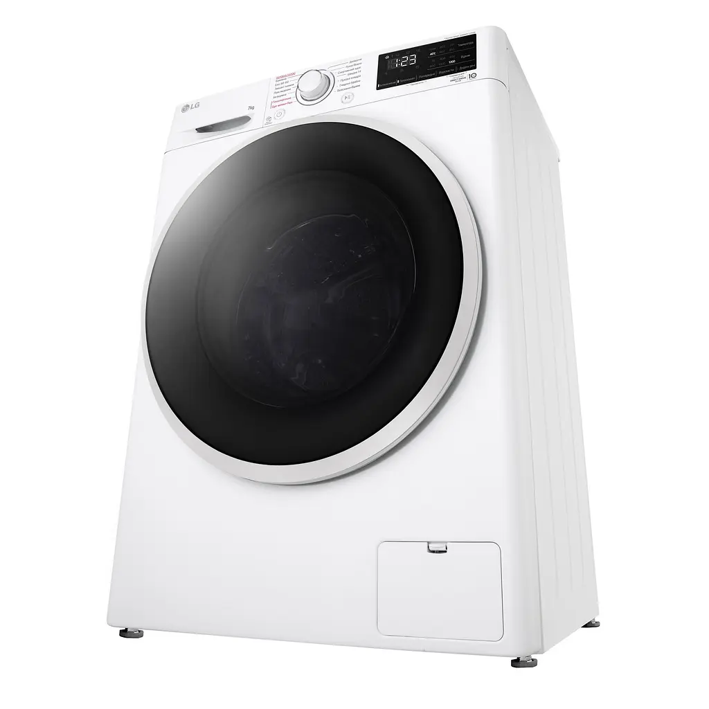 Пральна машина LG фронтальна, 7кг, 1200, A+++, 48см, дисплей, пара, інвертор, білий (F2V3HS7WW) - фото 6