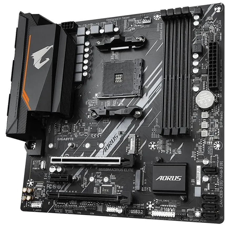 Материнська плата Gigabyte B550M Aorus Elite (B550M AORUS ELITE) (Socket AM4, AMD B550, Micro-ATX) - фото 2