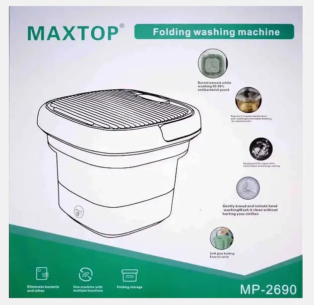 Складывающаяся силиконовая мини стиральная машина Maxtop MP-2690 переносная производная портативная - фото 8